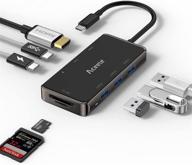 🔌 versatile usb c hub with 8-in-1 adapter: usb 3.0, 4k hdmi, sd/tf reader & dual usb c ports for macbook dell xps and more логотип