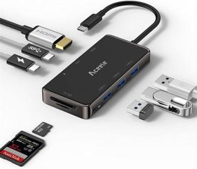 img 4 attached to 🔌 Versatile USB C Hub with 8-in-1 Adapter: USB 3.0, 4K HDMI, SD/TF Reader & Dual USB C Ports for MacBook Dell XPS and More