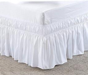 img 1 attached to 🛏️ Moocci Luxury Elastic Wrap Ruffled Bed Skirt, White - 72 Count
