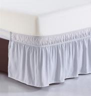 🛏️ moocci luxury elastic wrap ruffled bed skirt, white - 72 count logo
