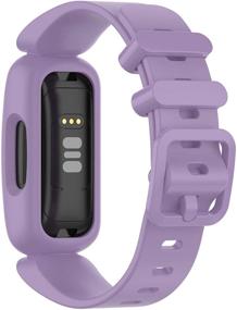 img 2 attached to Ремешки, совместимые с Fitbit Ace 3 для детей, красочные силиконовые ремешки для часов, аксессуары, сменные браслеты для Ace 3 для мальчиков и девочек (белый и усилитель