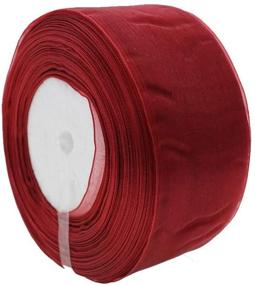 img 3 attached to 🎀 Organza Ribbon 1 Inch by 100 Yards (2 Rolls) - Sheer Ribbon for Party Decorations, Gift Wrapping, and Crafts in 25033 Wine Red (1 in)