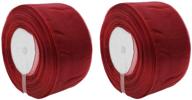 🎀 organza ribbon 1 inch by 100 yards (2 rolls) - sheer ribbon for party decorations, gift wrapping, and crafts in 25033 wine red (1 in) logo