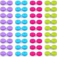 📦 elcoho 36 pack colorful contact lens case box: left/right holder & container in 4 vibrant colors logo