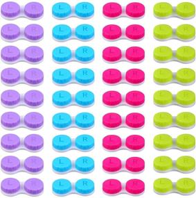 img 4 attached to 📦 Elcoho 36 Pack Colorful Contact Lens Case Box: Left/Right Holder & Container in 4 Vibrant Colors