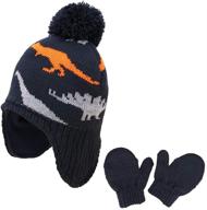 🧢 warm toddler winter earflap beanie fleece - essential boys' accessories for cold weather logo