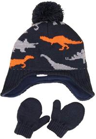 img 1 attached to 🧢 Теплая детская зимняя шапка с ушами из флиса - необходимые аксессуары для мальчиков в холодную погоду.