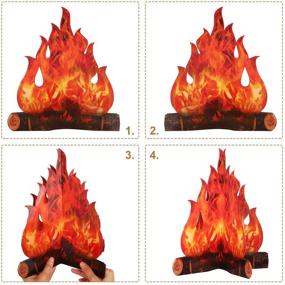 img 2 attached to 🔥 3D Decorative Cardboard Campfire Centerpiece: Lifelike Replica Flame Torch for Party Decor – Red Orange