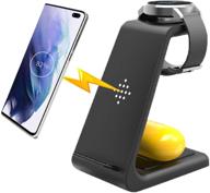 🔌 samsung 3-in-1 wireless charger dock for galaxy phone/watch/buds - qi compatible, suitable for note 20/note 10/s20/s10, watch 3/active 2/1, gear s3/sport/fit - compatible with galaxy buds+/live (s3) - black logo