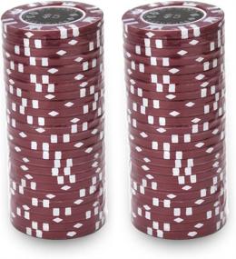 img 3 attached to Brybelly Coin Inlay Poker Chip Set - 50-Pack of 15-Gram Heavyweight Clay Composite Chips