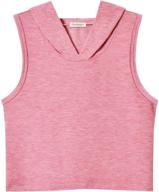 👚 perfashion girls sleeveless tank top t-shirt with cropped hoodie & casual pullover logo