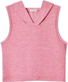 img 4 attached to 👚 Perfashion Girls Sleeveless Tank Top T-Shirt with Cropped Hoodie & Casual Pullover