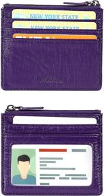 img 4 attached to 👜 AslabCrew Glam Purple Leather Women's Handbags & Wallets: Minimalist Style with Built-In Blocking Feature