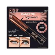 👁️ kiss magnetic eyeliner, black, 0.16 oz, smudge-proof, biotin-infused, fragrance-free, dye-free, paraben-free, petrochemical-free, formaldehyde-free with precision tip brush logo