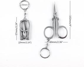 img 2 attached to Yueton Stainless Folding Travel Scissors Sewing - ✂️ Compact and Convenient Cutting Tool for On-the-Go Sewing Projects