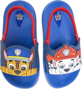 img 2 attached to Детские шлепанцы Paw Patrol с разными рисунками на каждой ноге и задним ремешком, размеры от 6 до 11 - Чейз, Маршалл, Скай, Эверест