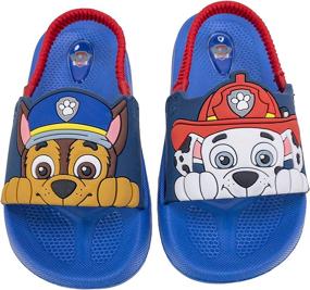 img 1 attached to Детские шлепанцы Paw Patrol с разными рисунками на каждой ноге и задним ремешком, размеры от 6 до 11 - Чейз, Маршалл, Скай, Эверест