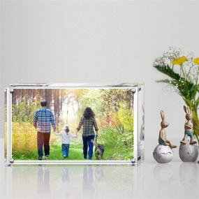 img 2 attached to Boxalls 5x7 Inches Acrylic Picture Frame - Desktop Frameless Photo Frame with Magnetic Closure, Double Sided Transparent Design