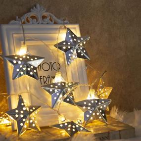 img 4 attached to EAMBRITE Warm White Fairy Lights - Metal Star String Lights with 10 LEDs, Battery Operated Indoor Decoration for Easter, Birthday, Wedding, Window, Desk, Mantelpiece, Party, Kids' Room, and Bedroom