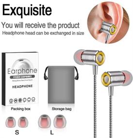 img 1 attached to 🎧 High-Quality Metal Earbuds with Mic - Noise Cancelling Stereo & Heavy Bass Earphones for Phone, Pad, Pod, Samsung, MP3 Players, Nokia, HTC, Nexus, and Tablet