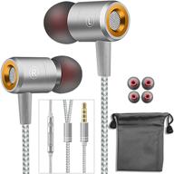 🎧 high-quality metal earbuds with mic - noise cancelling stereo & heavy bass earphones for phone, pad, pod, samsung, mp3 players, nokia, htc, nexus, and tablet logo