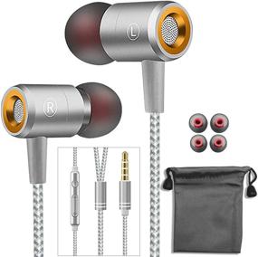 img 4 attached to 🎧 High-Quality Metal Earbuds with Mic - Noise Cancelling Stereo & Heavy Bass Earphones for Phone, Pad, Pod, Samsung, MP3 Players, Nokia, HTC, Nexus, and Tablet