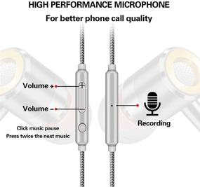 img 3 attached to 🎧 High-Quality Metal Earbuds with Mic - Noise Cancelling Stereo & Heavy Bass Earphones for Phone, Pad, Pod, Samsung, MP3 Players, Nokia, HTC, Nexus, and Tablet