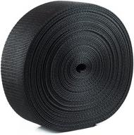 👜 houseables 2 inch webbing strap: polypro, polypropylene heavy flat strapping, 25 yards (two 12.5 yard rolls), black, uv resistant, waterproof - ideal for bags, canoe seat, furniture, slings logo