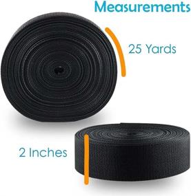 img 3 attached to 👜 Houseables 2 Inch Webbing Strap: Polypro, Polypropylene Heavy Flat Strapping, 25 Yards (Two 12.5 Yard Rolls), Black, UV Resistant, Waterproof - Ideal for Bags, Canoe Seat, Furniture, Slings