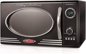 img 4 attached to Nostalgia Retro RMO4BK 0.9 cu ft 800W Countertop Microwave Oven with 5 Power Levels, 12 Cook Settings, LED Display - Jet Black