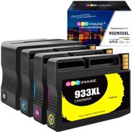 🖨️ gp image remanufactured ink cartridge replacement for hp 932xl 933xl 932 933 xl, compatible with officejet 7110 6600 6700 6100 7612 7610 printers, 4-pack (black, cyan, magenta, yellow) logo