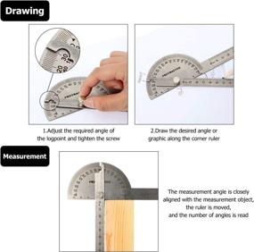 img 1 attached to Precision Stainless Woodworking Protractor for Accurate Degree Measurement