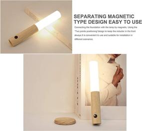 img 2 attached to 🔦 FR.Tooc Motion Sensor Night Light: Smart LED Light with 4M Sensing Distance - Hand-held Portable, Stick Anywhere for Bedroom, Hallway, Stairway, Children's Room and More! High Grade Solid Wood Glass Material