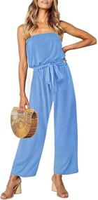 img 4 attached to ZESICA Womens Shoulder Strapless Jumpsuit Women's Clothing for Jumpsuits, Rompers & Overalls