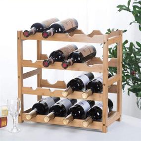 img 1 attached to 🍷 Riipoo Wine Racks: Stylish 4-Tier Wine Shelf Storage and Bottle Holder for Kitchen, Dining Room, Pantry, Cabinet, and Bar!