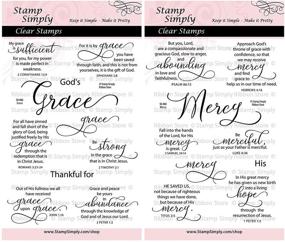 img 2 attached to 🙏 Grace and Mercy Faith Christian Religious Stamp Set - 2-Pack of 4x6 Inch Sheets with 19 Pieces - Stamp Simply Clear Stamps