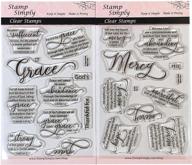 🙏 grace and mercy faith christian religious stamp set - 2-pack of 4x6 inch sheets with 19 pieces - stamp simply clear stamps logo