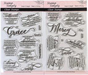 img 3 attached to 🙏 Grace and Mercy Faith Christian Religious Stamp Set - 2-Pack of 4x6 Inch Sheets with 19 Pieces - Stamp Simply Clear Stamps