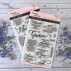 img 1 attached to 🙏 Grace and Mercy Faith Christian Religious Stamp Set - 2-Pack of 4x6 Inch Sheets with 19 Pieces - Stamp Simply Clear Stamps