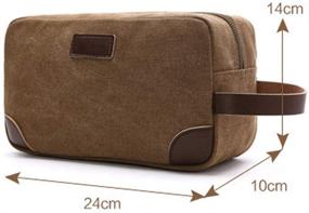 img 3 attached to 🧳 IBLUE Travel Dopp Kit: Stylish Leather and Canvas Toiletry Bag for Men & Women, Shaving Organizer - GREY, B03