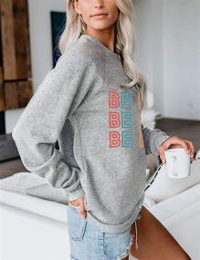 img 1 attached to 🌸 Blooming Jelly Women's Be Kind Graphic Sweatshirt: Cute, Comfy Crewneck Raglan Long Sleeve Pullover Top