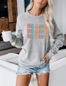 img 3 attached to 🌸 Blooming Jelly Women's Be Kind Graphic Sweatshirt: Cute, Comfy Crewneck Raglan Long Sleeve Pullover Top