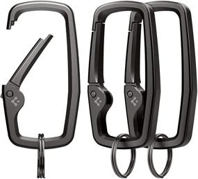 img 4 attached to 🔗 Spigen Carabiner Clips D Ring, Spring Snap Hook, Keyring Keychain Hook with Zinc Alloy Carabineers - Pack of 3