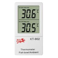 versatile 2-in-1 fish tank thermometer: digital, lcd display, stick-on sensor logo