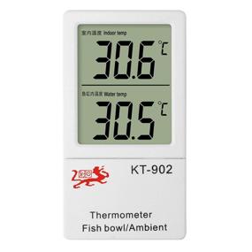 img 2 attached to Versatile 2-in-1 Fish Tank Thermometer: Digital, LCD Display, Stick-on Sensor