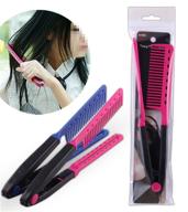 💇 diy salon hair brush comb - v shaped hair straightener for hairdressing styling, random color - 1pc logo