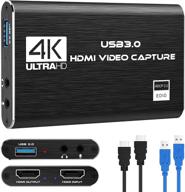 🎥 rybozen 4k audio video capture card: usb 3.0 hdmi video capture device for full hd 1080p game recording, live streaming, and broadcasting logo