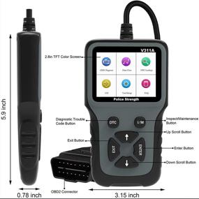 img 2 attached to 🚓 Улучшенный профессиональный сканер OBD2 OM126P: Код-ридер для автомобилей всех марок после 1996 года: инструмент для диагностики автомобиля и проверки ошибок двигателя.