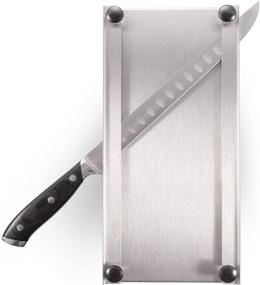 img 4 attached to Мясорубка из нержавеющей стали для приготовления джерки со 🔪 10-дюймовым профессиональным ножом для нарезки и резки и разделочной доской
