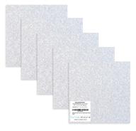 holographic silver glitter vinyl sheets - 12&#34; x 12&#34; transparent glitter vinyl for silhouette cameo, maker, stickers, glass - turner moore edition (5 pack rainbow glitter adhesive vinyl) logo
